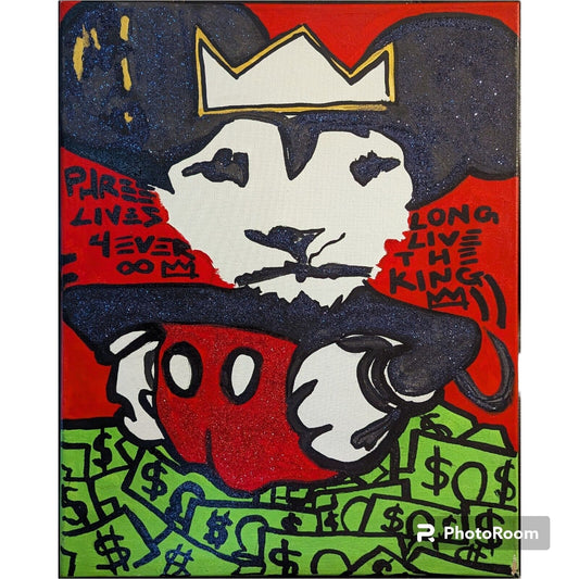 PHREE HESTER Art Painting Long Live The King 16x20 Pop Art Banksy Style