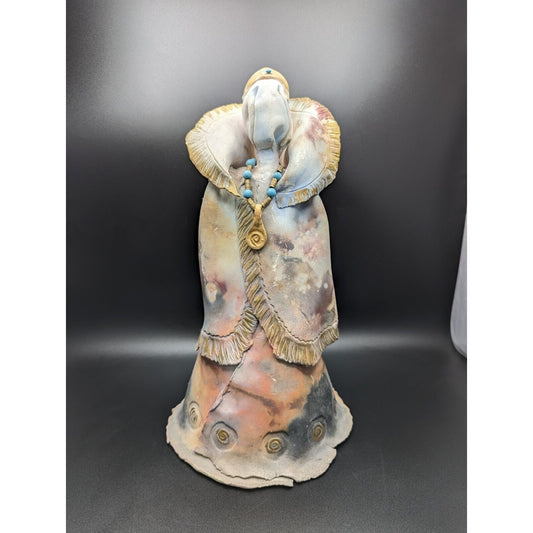 Ancient Wisdom Naked Raku Sculpture Southwest Tribal Queen Studio Art Pottery