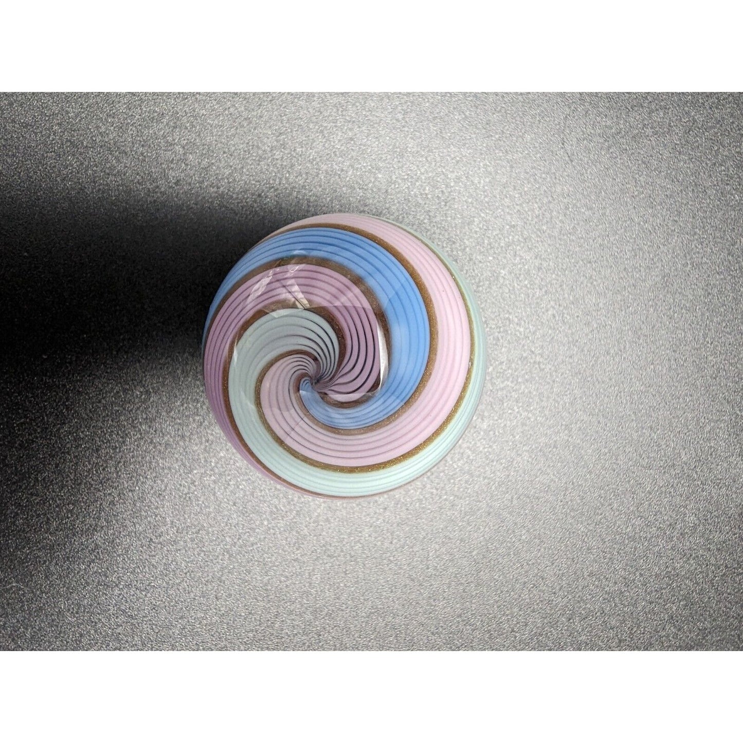 Eddie Seese 1.5" 2005 Ribbon Handblown Art Glass Marble Pink Teal Blue Dichroic