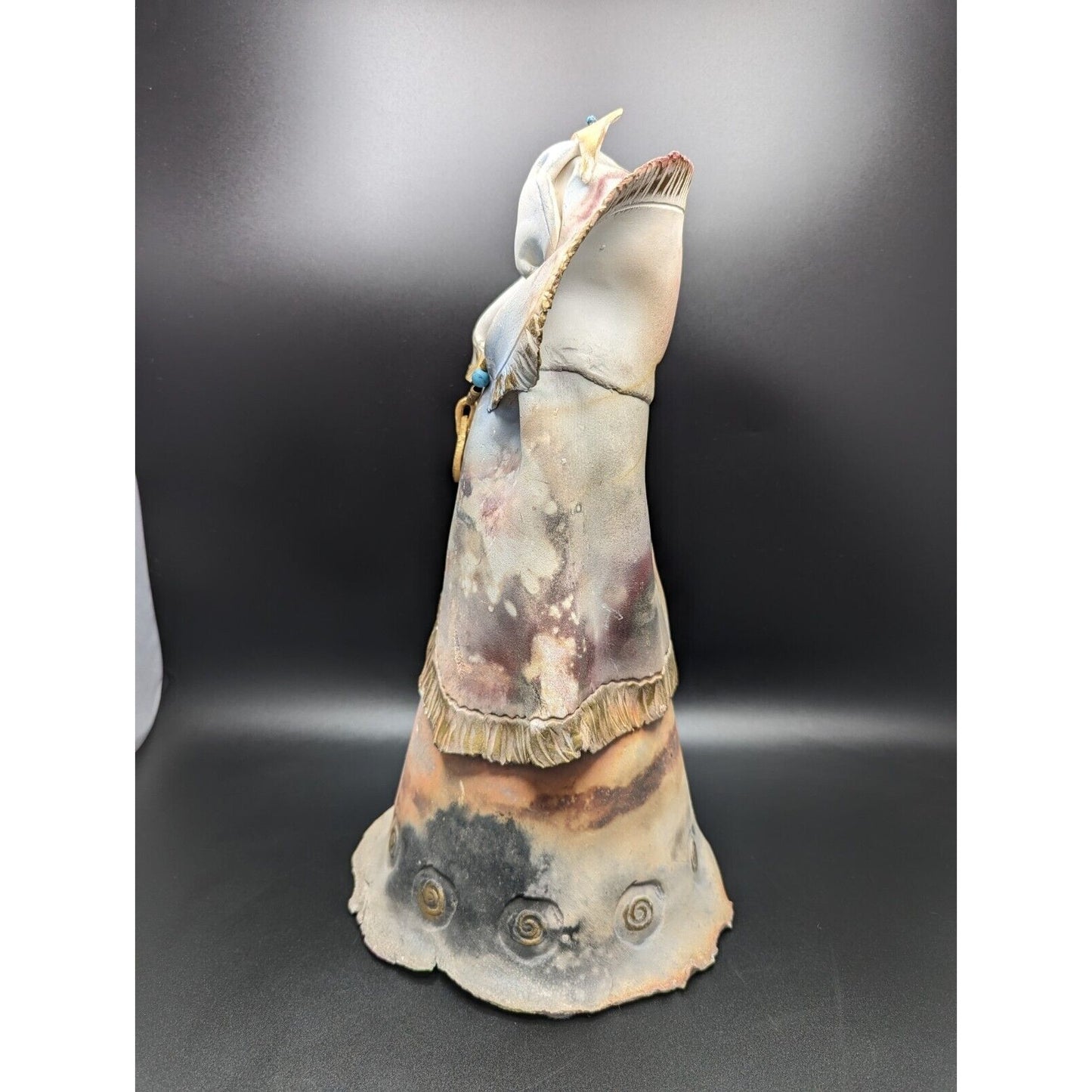 Ancient Wisdom Naked Raku Sculpture Southwest Tribal Queen Studio Art Pottery