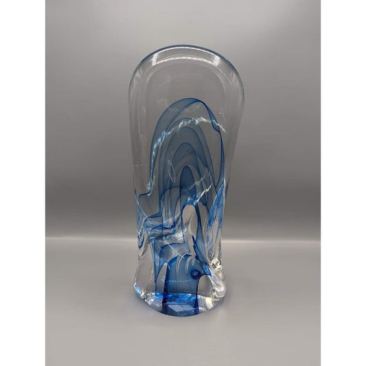 Rollin Karg Studio Art Glass Freeform Phallic Sculpture Twisted 12.25"