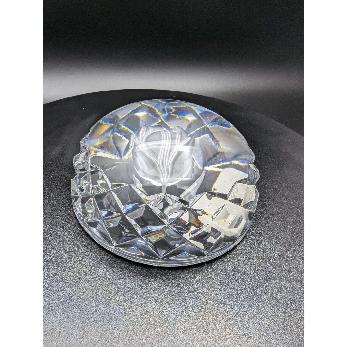 Waterford 2nd Edition Tulip Paperweight Crystal Glass Original Box & Papers