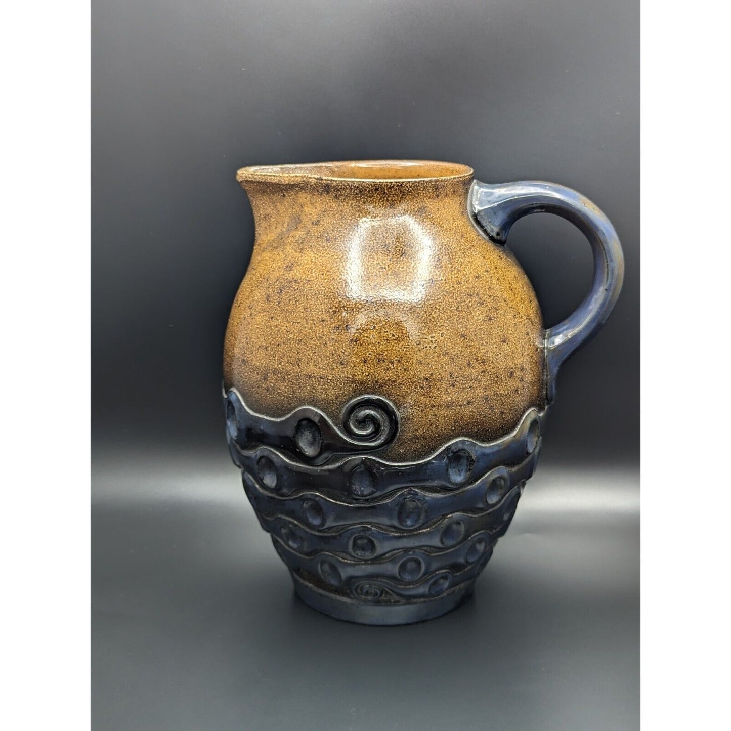 Antique German Stoneware Salt Glaze Pitcher Art Ceramic #3029