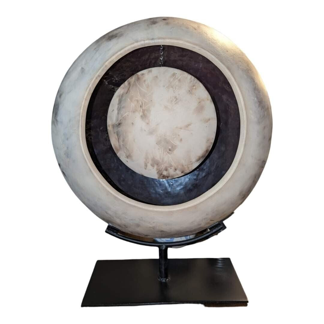 20.75" Carolyn Sale Crystal Studio Art Pottery Moon Orb Sculpture Pit Fired