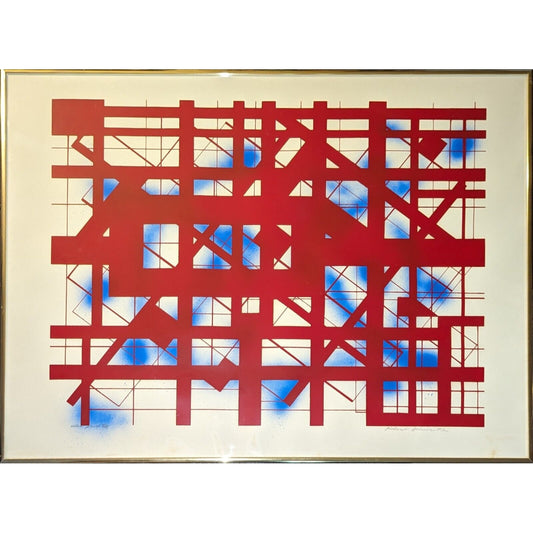 1972 Richard Spinner AP Artist Proof 2/5 LOOP Abstract Graphic Tape 29.25x22.5