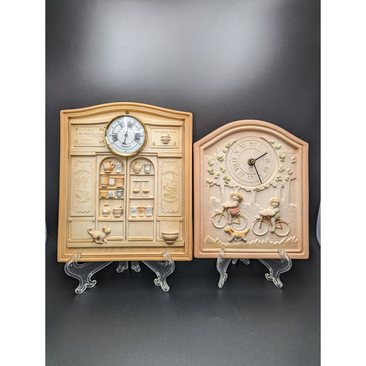 La Fonda Creations France Sandstone Clock and Thermometer French