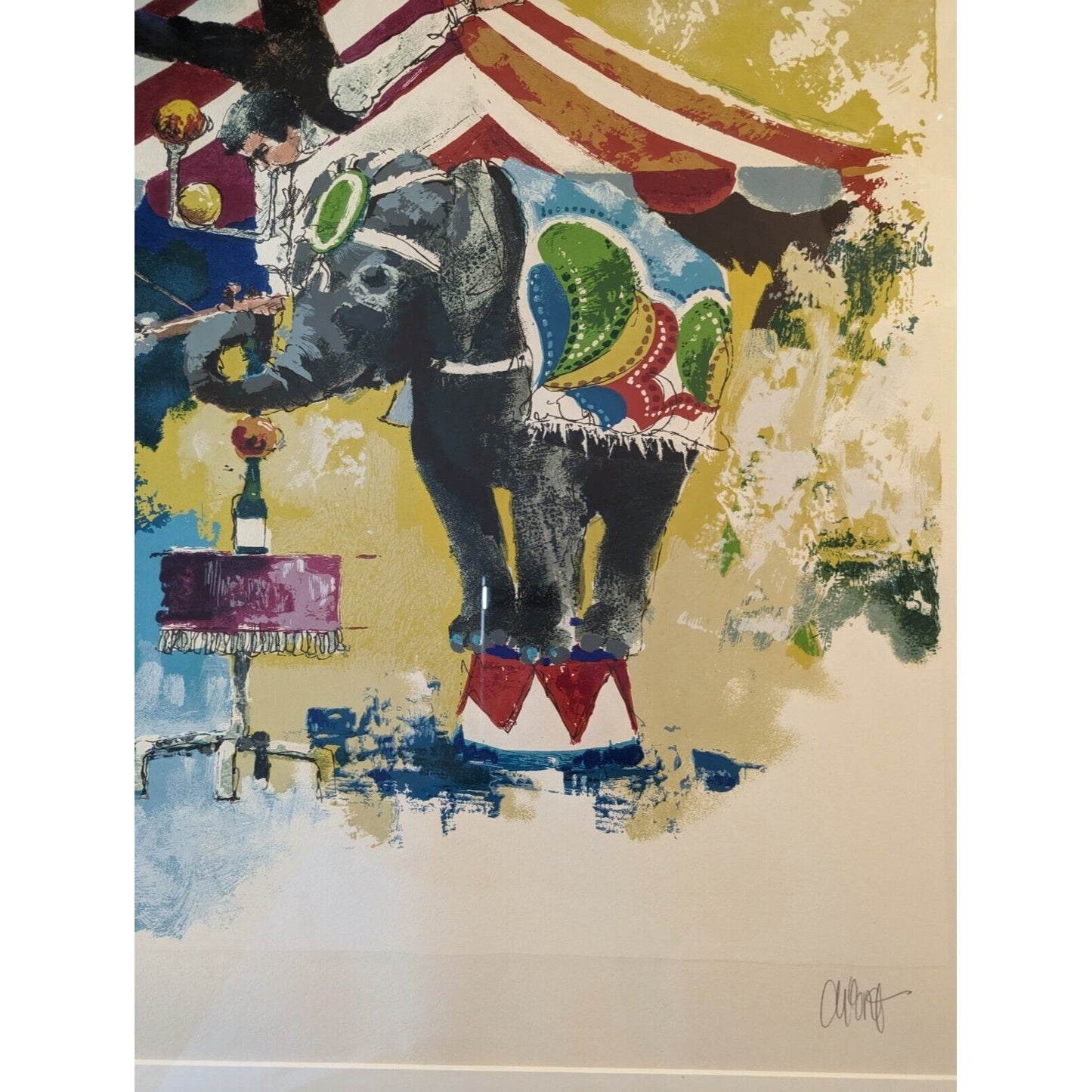 ALDO LUONGO Art CIRCUS 74/300 RARE Limited Edition Serigraph SIGNED Numbered